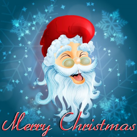 Laughing Santa Claus, Christmas card, snowflake background, Santa Claus cutout, magical Christmas, Santa Claus clip art, Santa Claus vector, Santa Claus head, jolly Santa Claus, happy Santa Claus, snowy Christmas, Christmas invitation, digital Santa Claus,