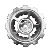 Metallic gear car hub 3d vector illustration