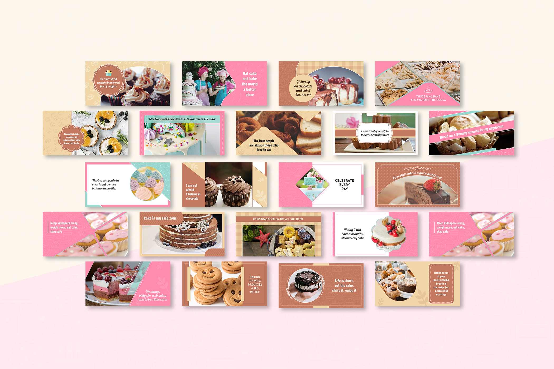 Facebook post design templates for baker and catering businesses.